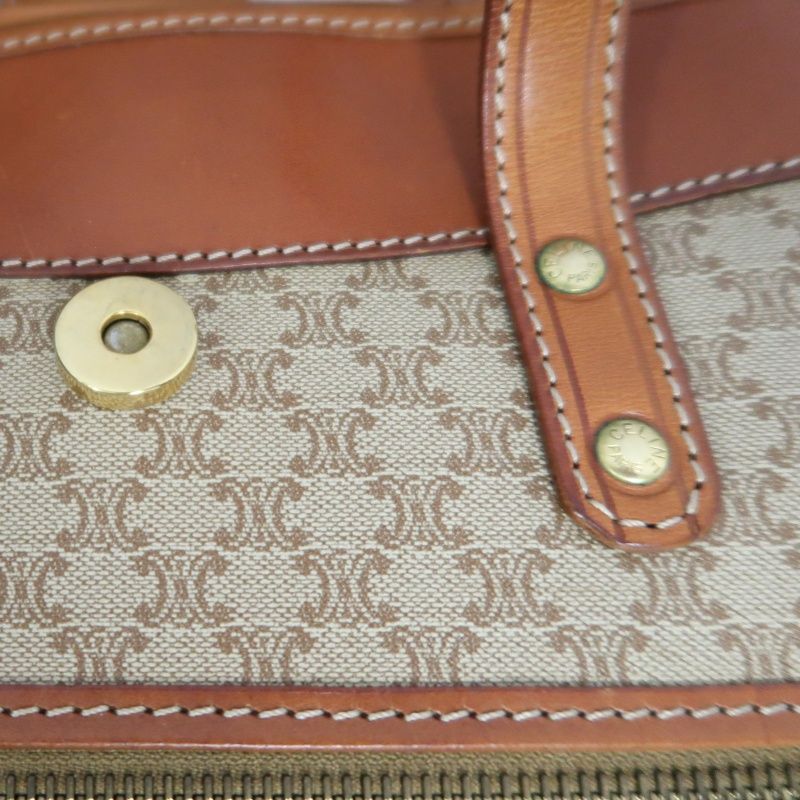 CELINE Brown Beige Macadam Coated Canvas Tote Bag