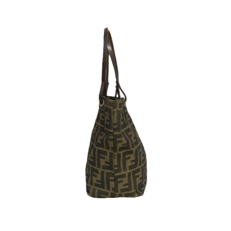FENDI Brown Zucca Canvas/Leather Handbag