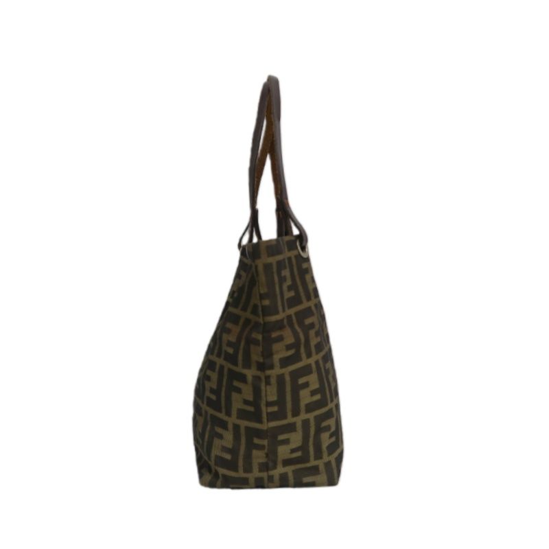 FENDI Brown Zucca Canvas/Leather Handbag