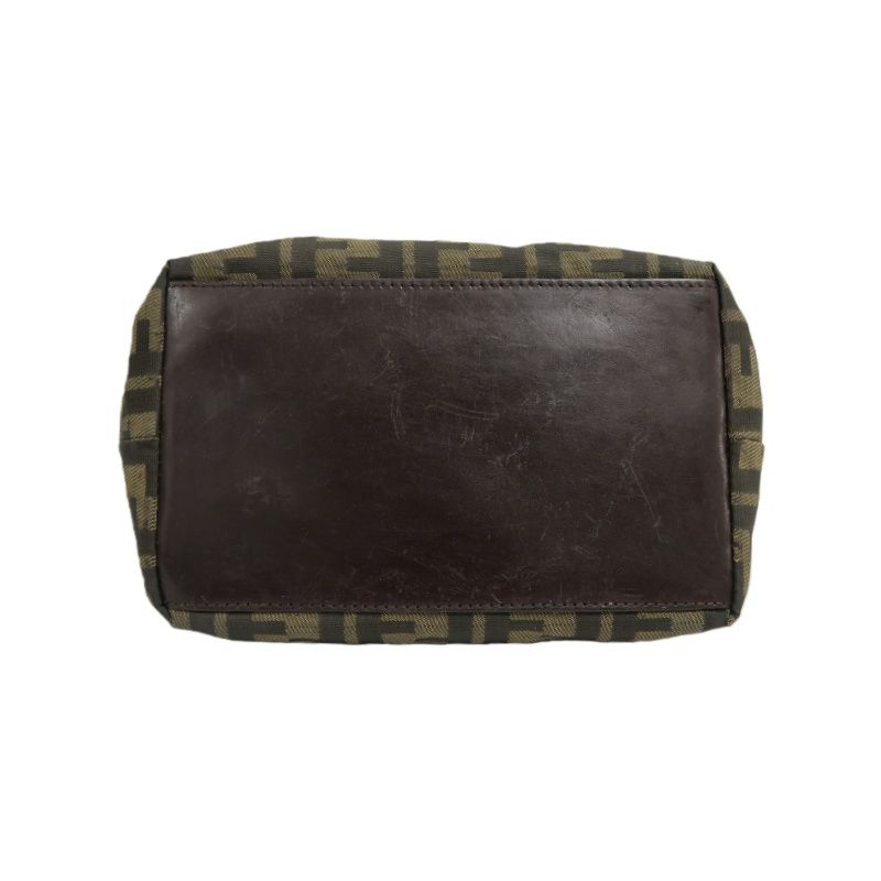 FENDI Brown Zucca Canvas/Leather Handbag