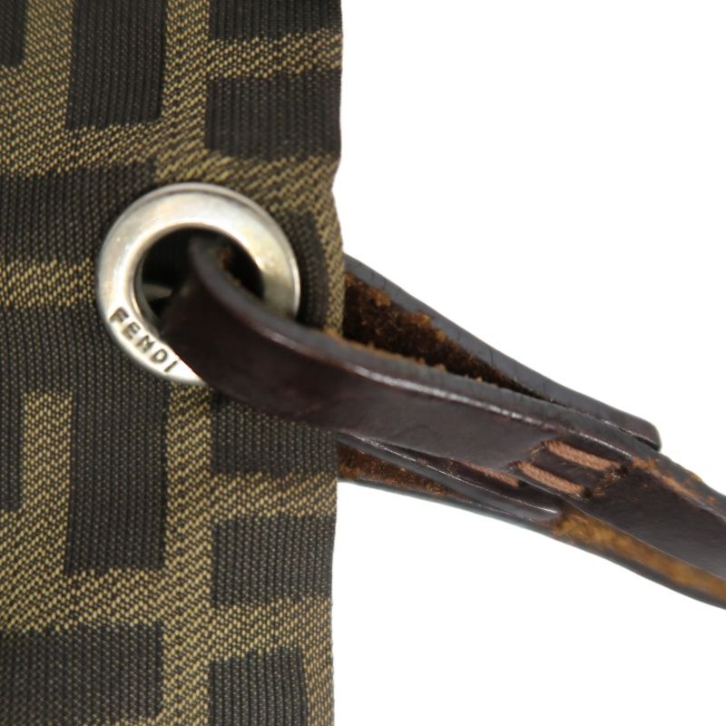 FENDI Brown Zucca Canvas/Leather Handbag