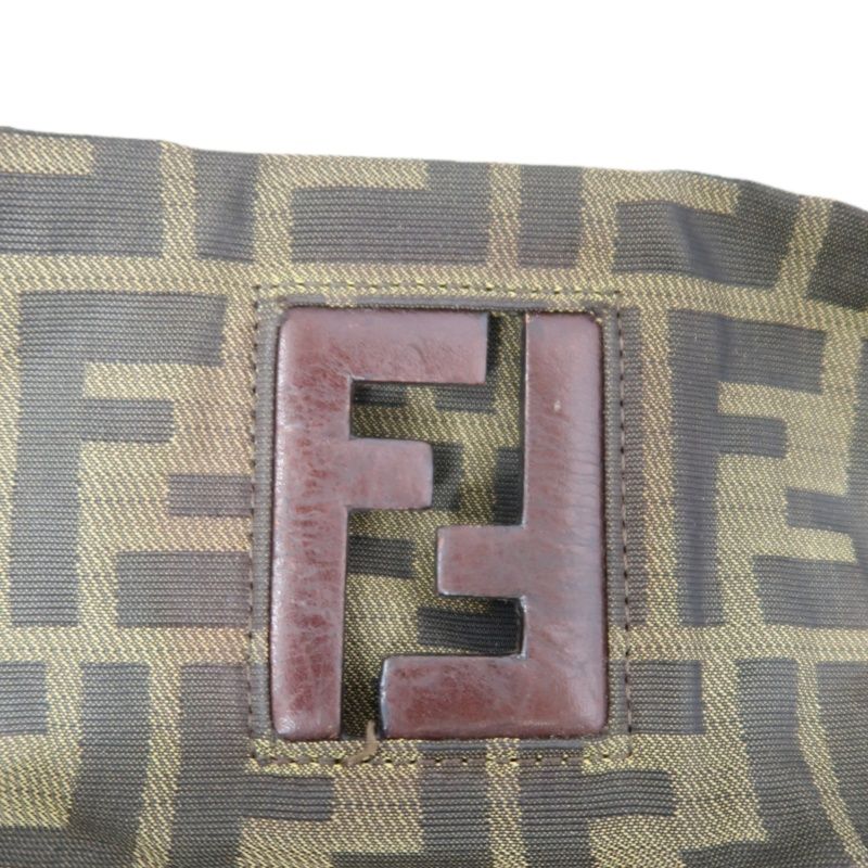 FENDI Brown Zucca Canvas/Leather Handbag