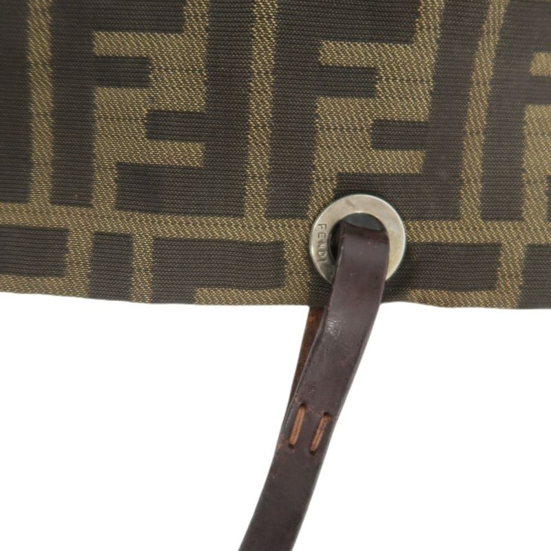 FENDI Brown Zucca Canvas/Leather Handbag
