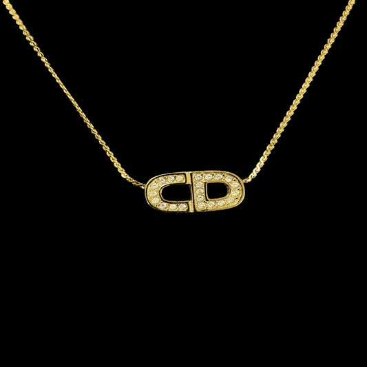 DIOR necklace, gold-tone alloy hardware, CD logo