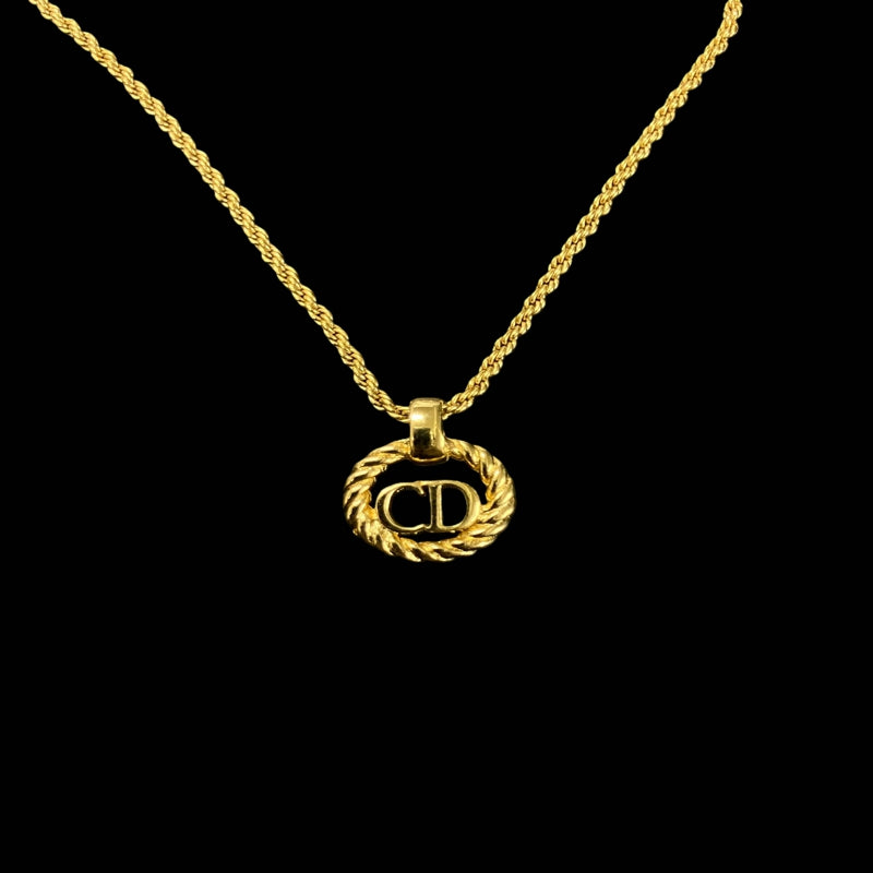 DIOR necklace, gold-tone alloy hardware, CD logo