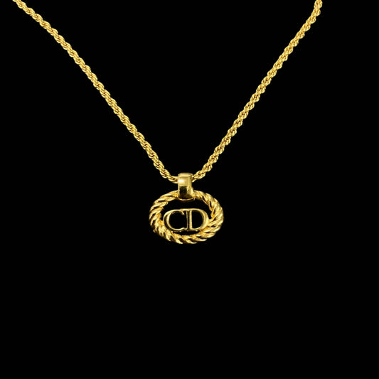 DIOR necklace, gold-tone alloy hardware, CD logo