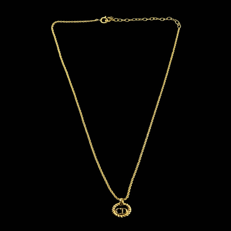 DIOR necklace, gold-tone alloy hardware, CD logo