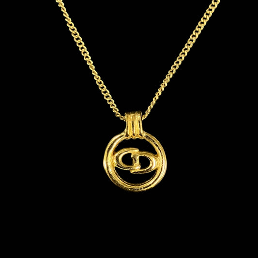 DIOR necklace, gold-tone alloy hardware, CD logo