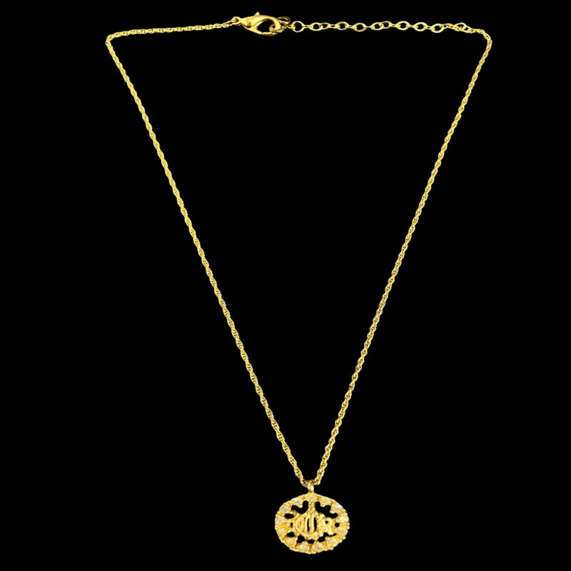 DIOR necklace, gold-tone alloy hardware, rhinestones
