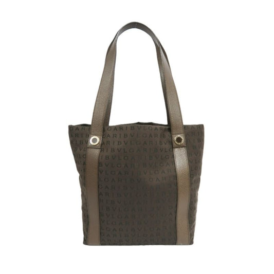 BVLGARI Brown Printed Canvas Tote Bag (With Dust Bag)