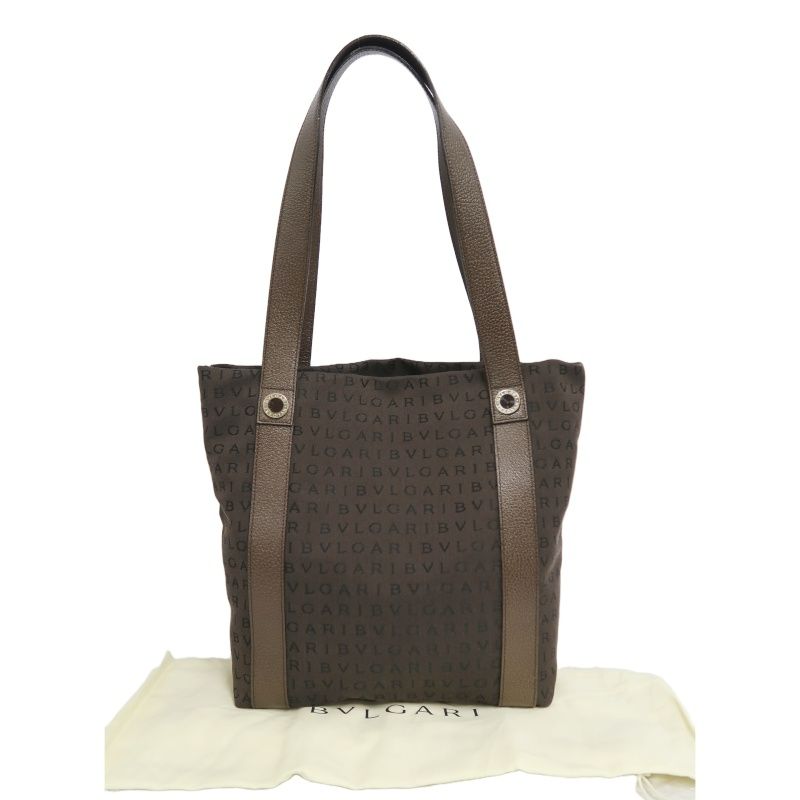 BVLGARI Brown Printed Canvas Tote Bag (With Dust Bag)