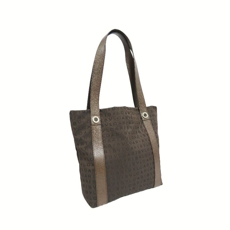 BVLGARI Brown Printed Canvas Tote Bag (With Dust Bag)