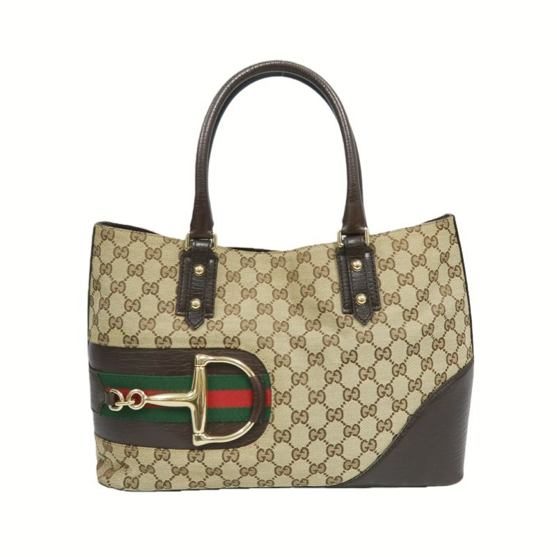 GUCCI GG Canvas Horsebit, Tote & Shoulder Bag, Brown