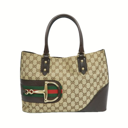 GUCCI GG Canvas Horsebit, Tote & Shoulder Bag, Brown