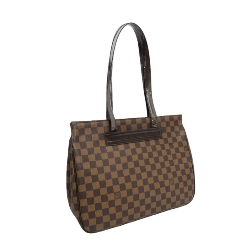 LOUIS VUITTON Damier Pattern Brown Coated Canvas Parioli PM Tote Bag