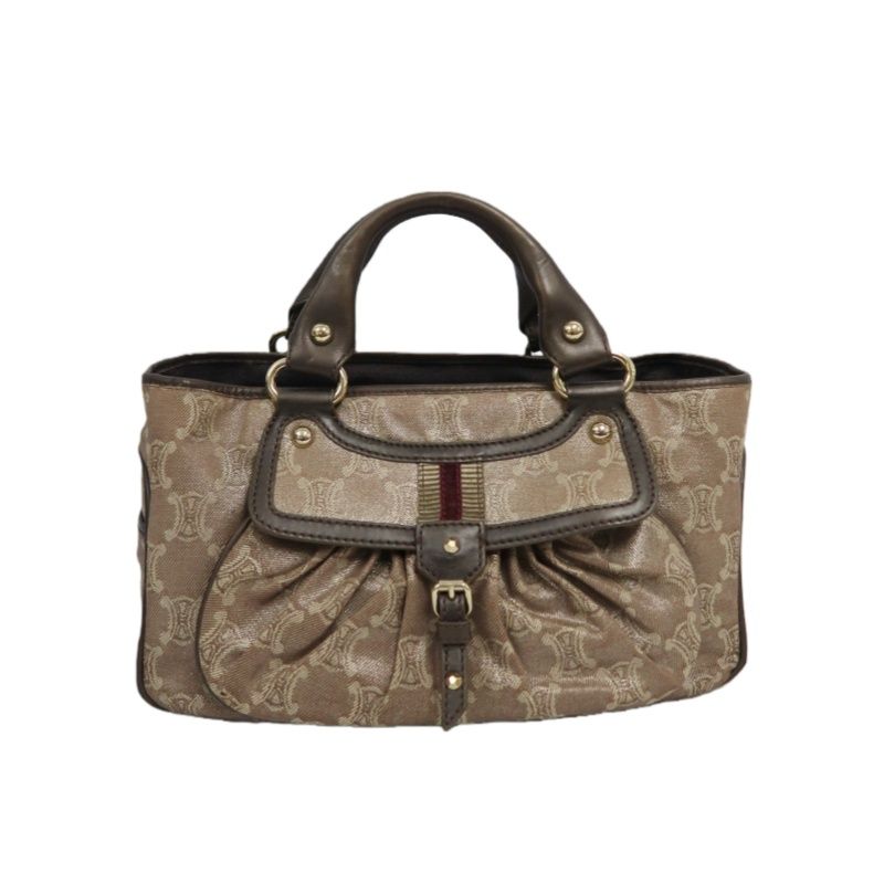 CELINE Brown Macadam Canvas Boogie Handbag