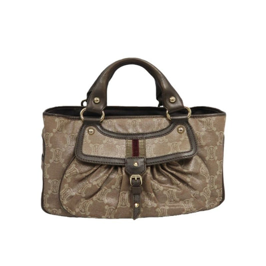 CELINE Brown Macadam Canvas Boogie Handbag