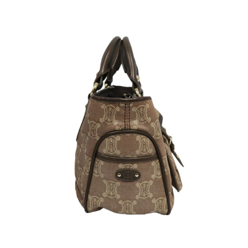 CELINE Brown Macadam Canvas Boogie Handbag