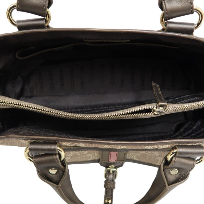 CELINE Brown Macadam Canvas Boogie Handbag