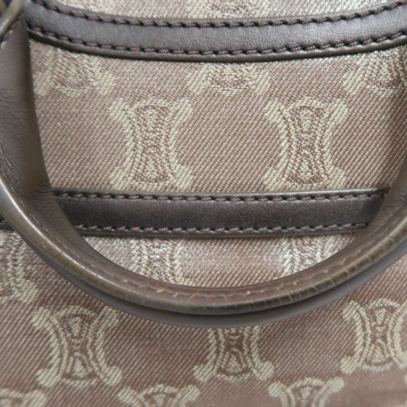 CELINE Brown Macadam Canvas Boogie Handbag