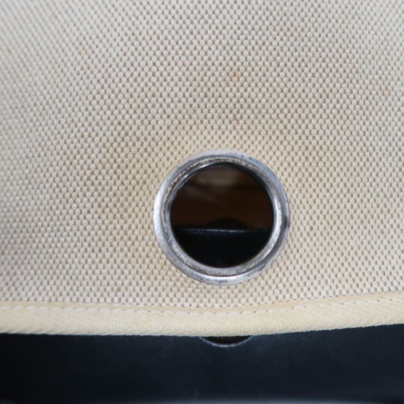 HERMES Herbag PM, Canvas Exterior, Hand, Shoulder & Crossbody Bag, Beige/Black, with 2 Keys, Shoulder Strap, Clochette, 2 Rain Covers, Stopper and Extra Inner Bag