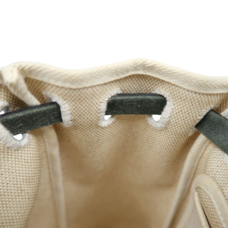 HERMES Herbag PM, Canvas Exterior, Hand, Shoulder & Crossbody Bag, Beige/Black, with 2 Keys, Shoulder Strap, Clochette, 2 Rain Covers, Stopper and Extra Inner Bag