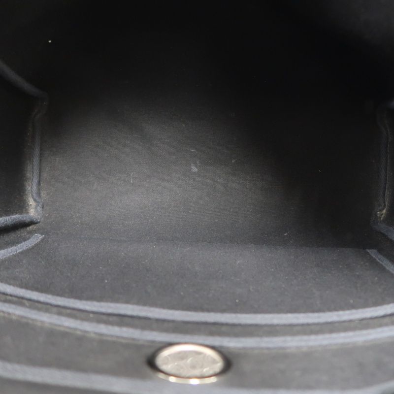 HERMES Herbag PM, Canvas Exterior, Hand, Shoulder & Crossbody Bag, Beige/Black, with 2 Keys, Shoulder Strap, Clochette, 2 Rain Covers, Stopper and Extra Inner Bag