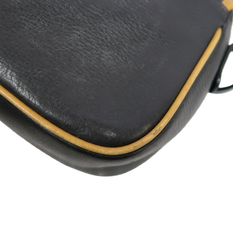 CELINE Black Leather Saddle Crossbody Shoulder Bag