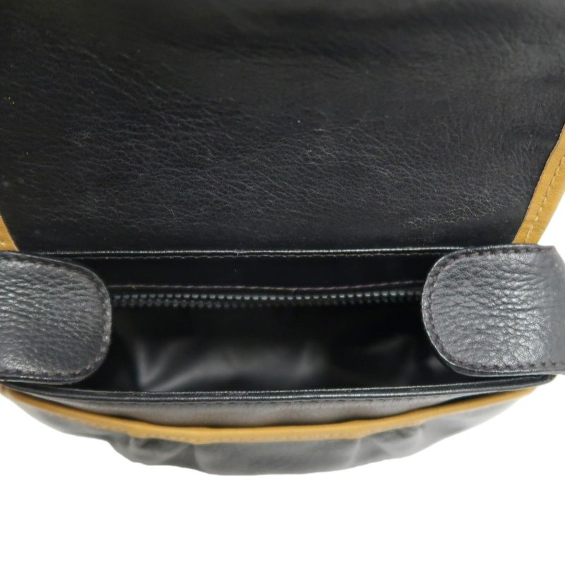 CELINE Black Leather Saddle Crossbody Shoulder Bag