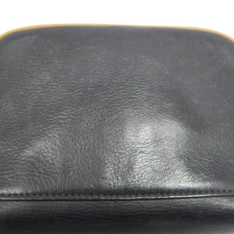 CELINE Black Leather Saddle Crossbody Shoulder Bag