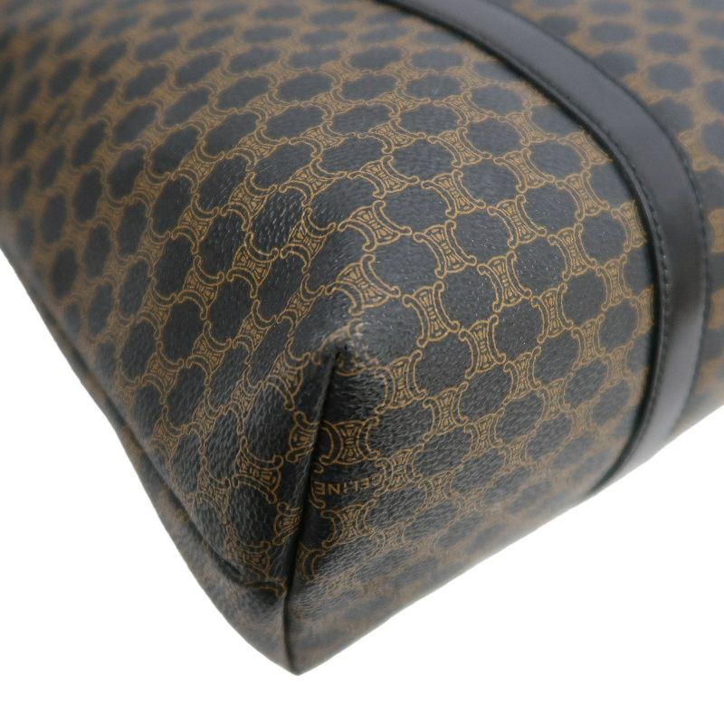 CELINE Macadam Coated Canvas, Tote & Shoulder Bag, Brown, Gold Hardware