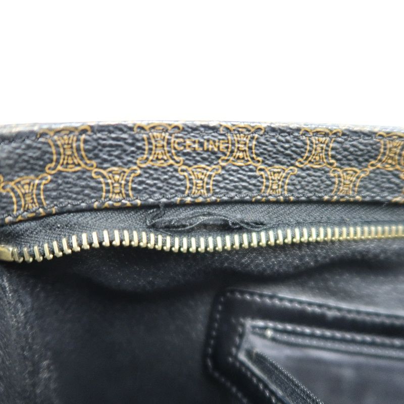 CELINE Macadam Coated Canvas, Tote & Shoulder Bag, Brown, Gold Hardware