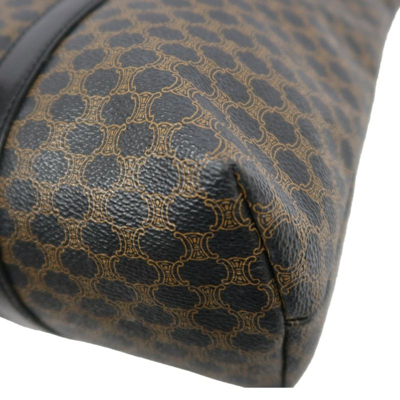 CELINE Macadam Coated Canvas, Tote & Shoulder Bag, Brown, Gold Hardware