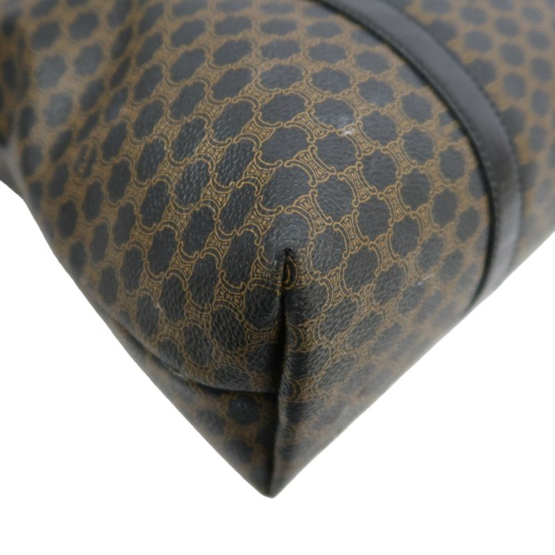 CELINE Macadam Coated Canvas, Tote & Shoulder Bag, Brown, Gold Hardware