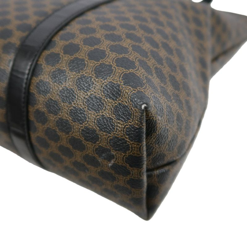 CELINE Macadam Coated Canvas, Tote & Shoulder Bag, Brown, Gold Hardware