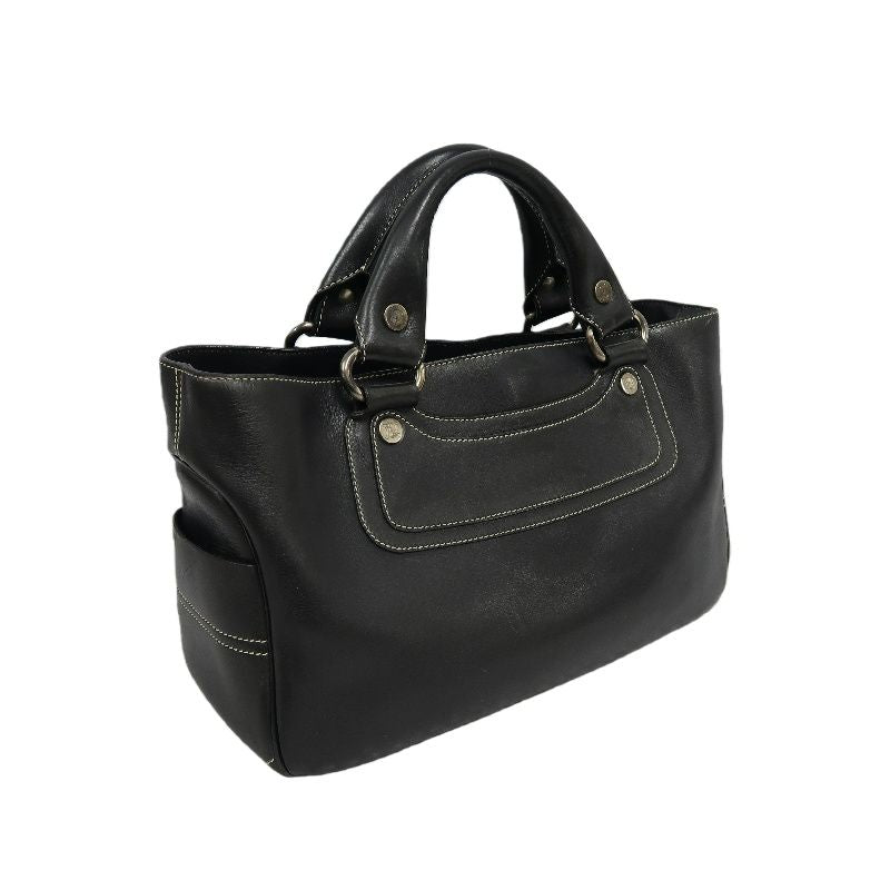 CELINE Triomphe Boogie Bag, Leather, Black