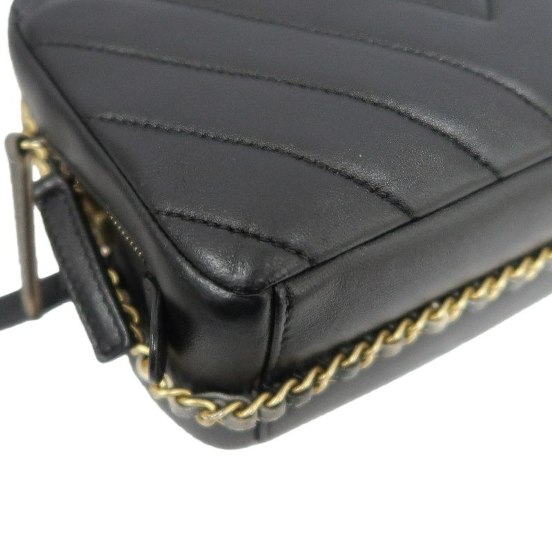 CHANEL V-Stitch Black Lambskin Convertible Shoulder Crossbody Bag with Silver Hardware