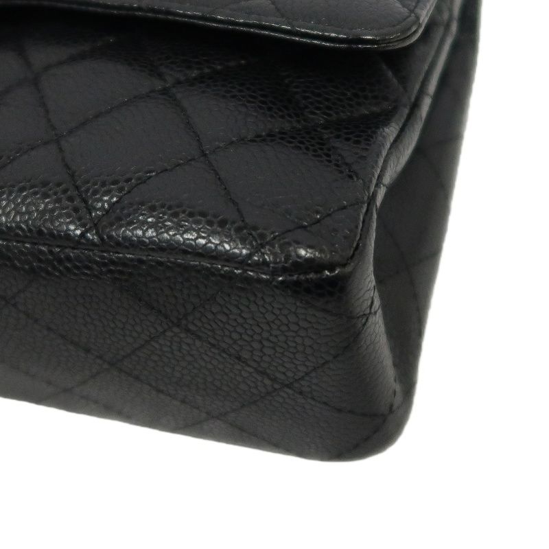 CHANEL Classic Flap Matelassé Shoulder Bag, Caviar Skin, Black, Gold Hardware
