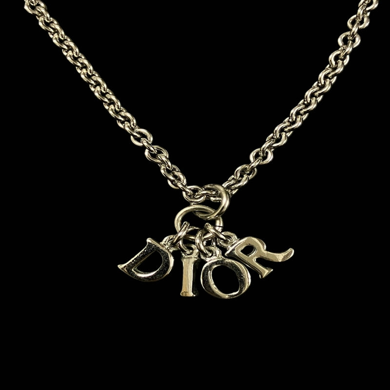 DIOR necklace, silver-tone alloy hardware, logo design