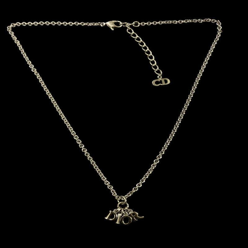 DIOR necklace, silver-tone alloy hardware, logo design