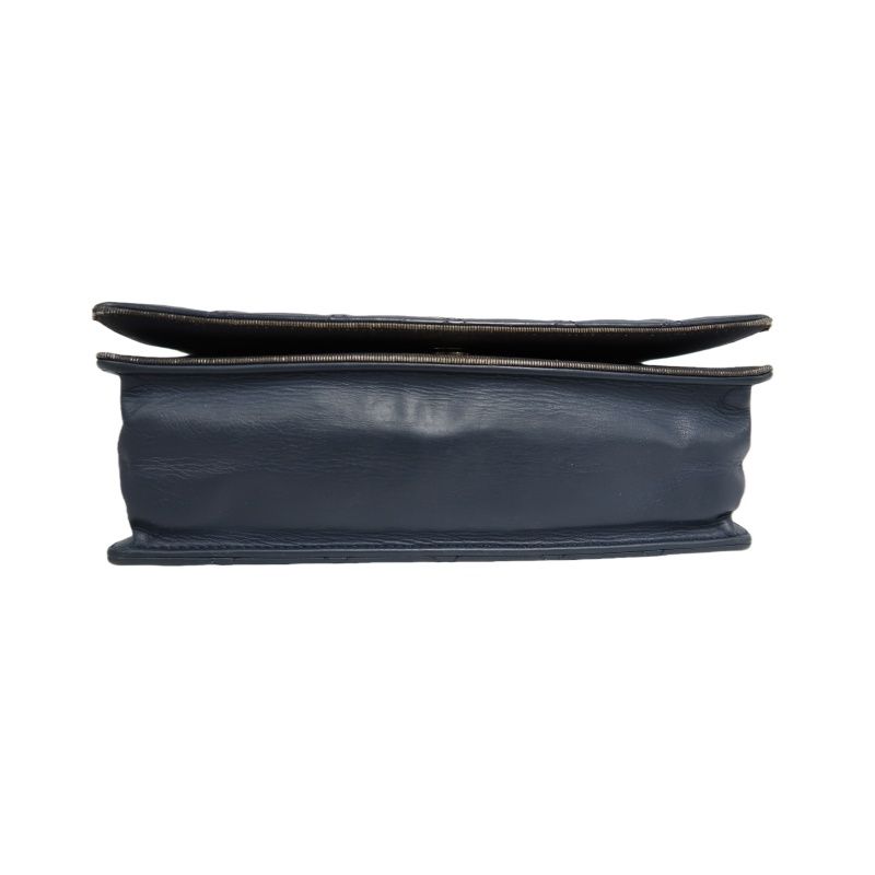 CHANEL Matelassé Flap Shoulder Bag, Lambskin, Navy, Silver Hardware