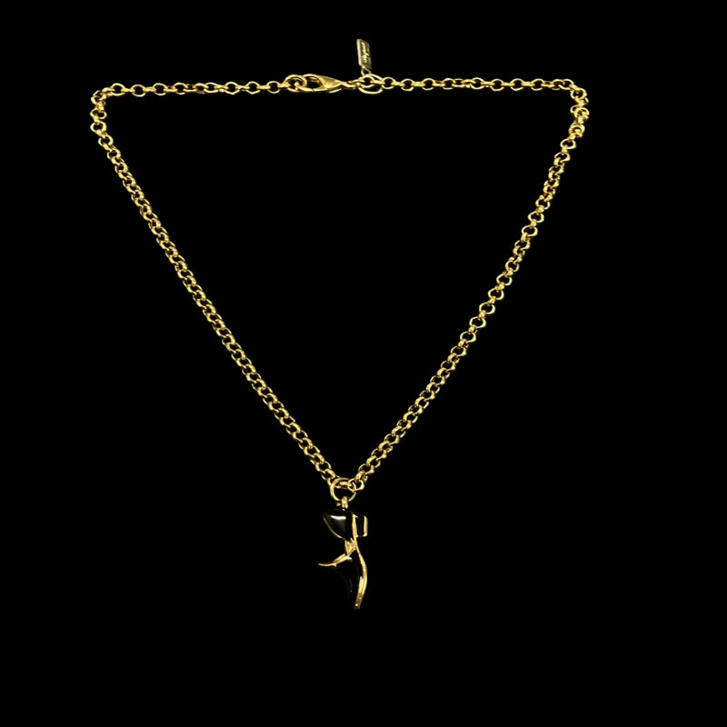 Ferragamo necklace, gold-tone alloy hardware, high-heel motif