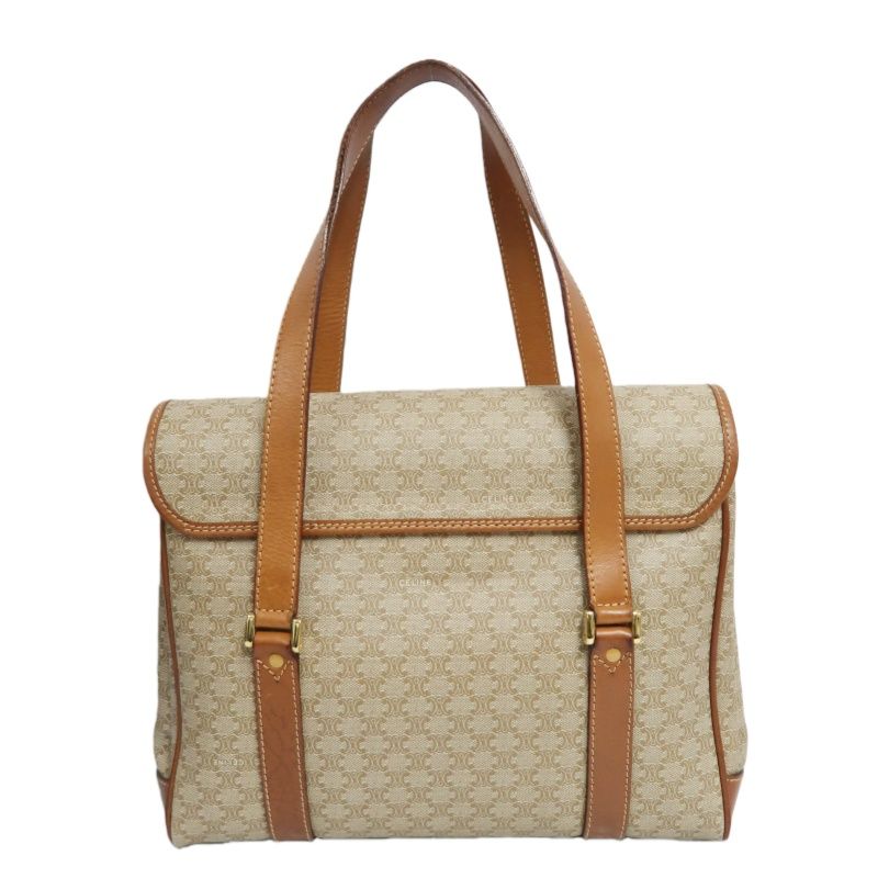 CELINE Brown Macadam Coated Canvas Shoulder Handbag