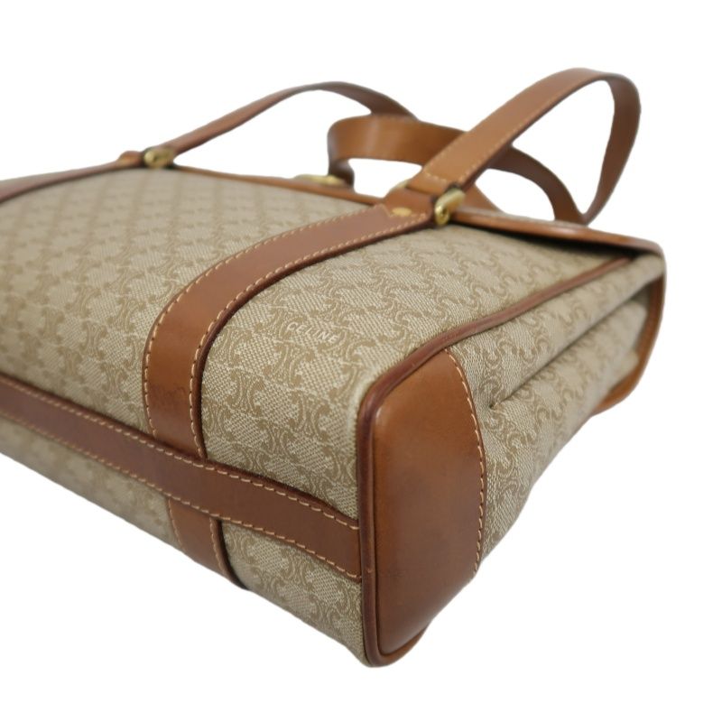 CELINE Brown Macadam Coated Canvas Shoulder Handbag