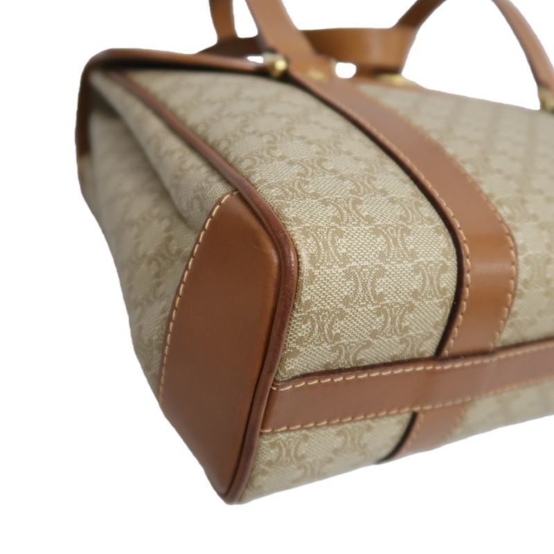 CELINE Brown Macadam Coated Canvas Shoulder Handbag