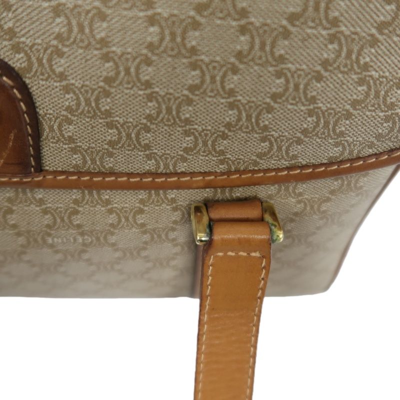 CELINE Brown Macadam Coated Canvas Shoulder Handbag