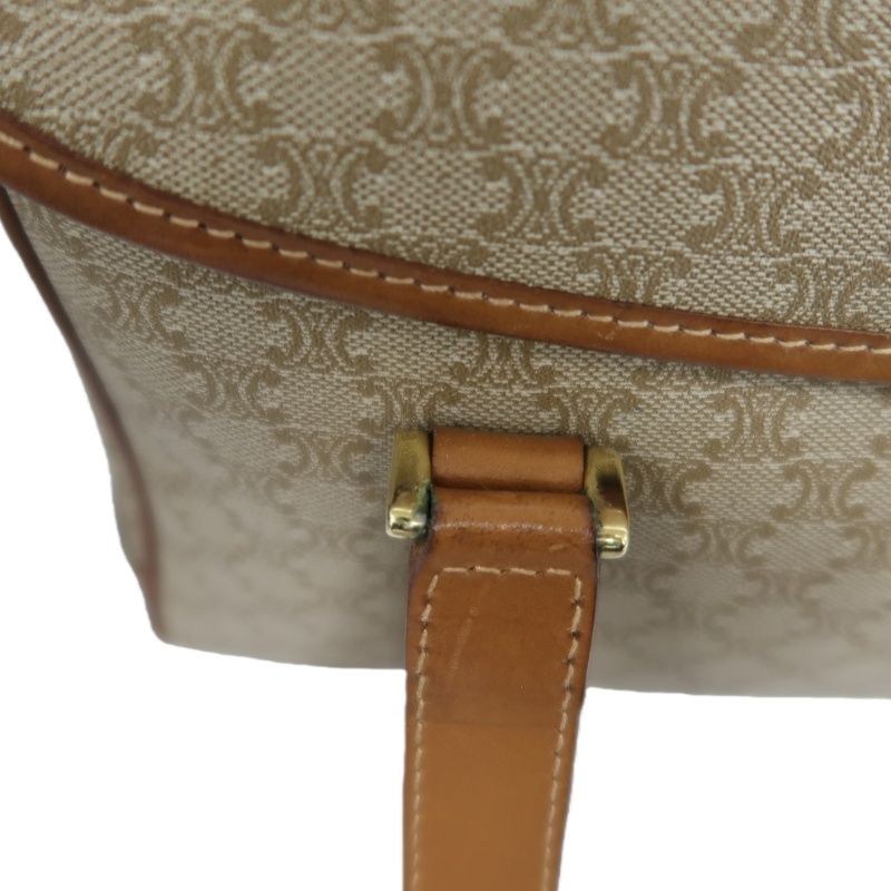 CELINE Brown Macadam Coated Canvas Shoulder Handbag