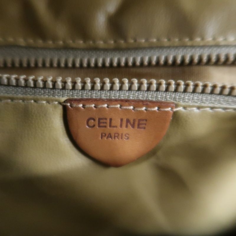 CELINE Brown Macadam Coated Canvas Shoulder Handbag