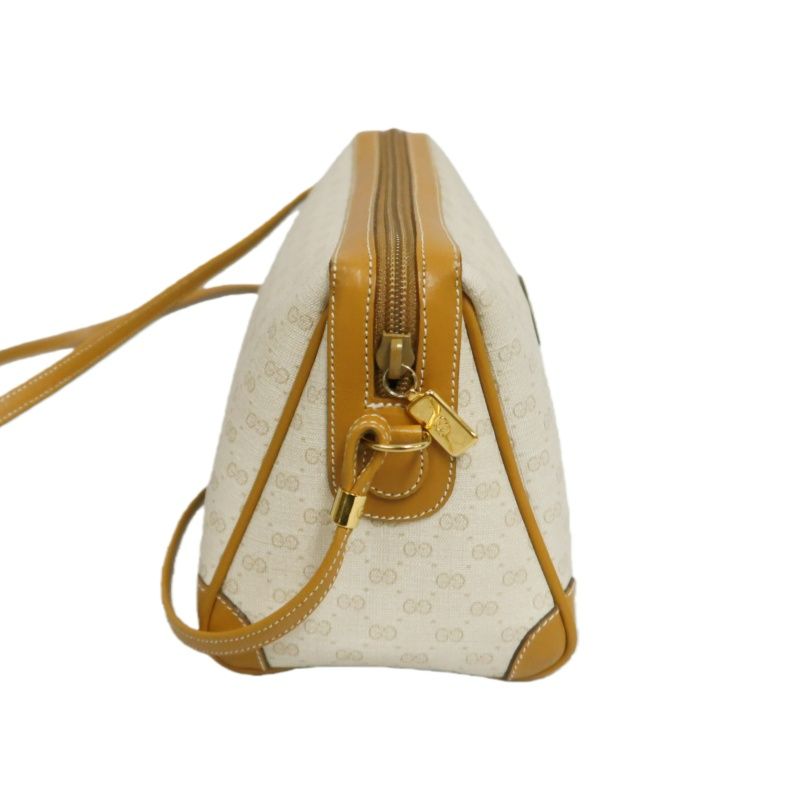 GUCCI White Beige Crossbody Bag (Coated Canvas)