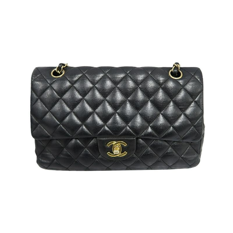 CHANEL Classic Flap Matelassé Shoulder Bag, Lambskin, Black, Gold Hardware